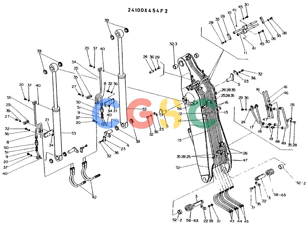 神钢零件查询(K935) - EXCAVATOR BTW L70106 - L70166, LU0067 (1/76-12/03) (09-002) - BOOM ASSY, P/N 24100X454F2 Kobelco