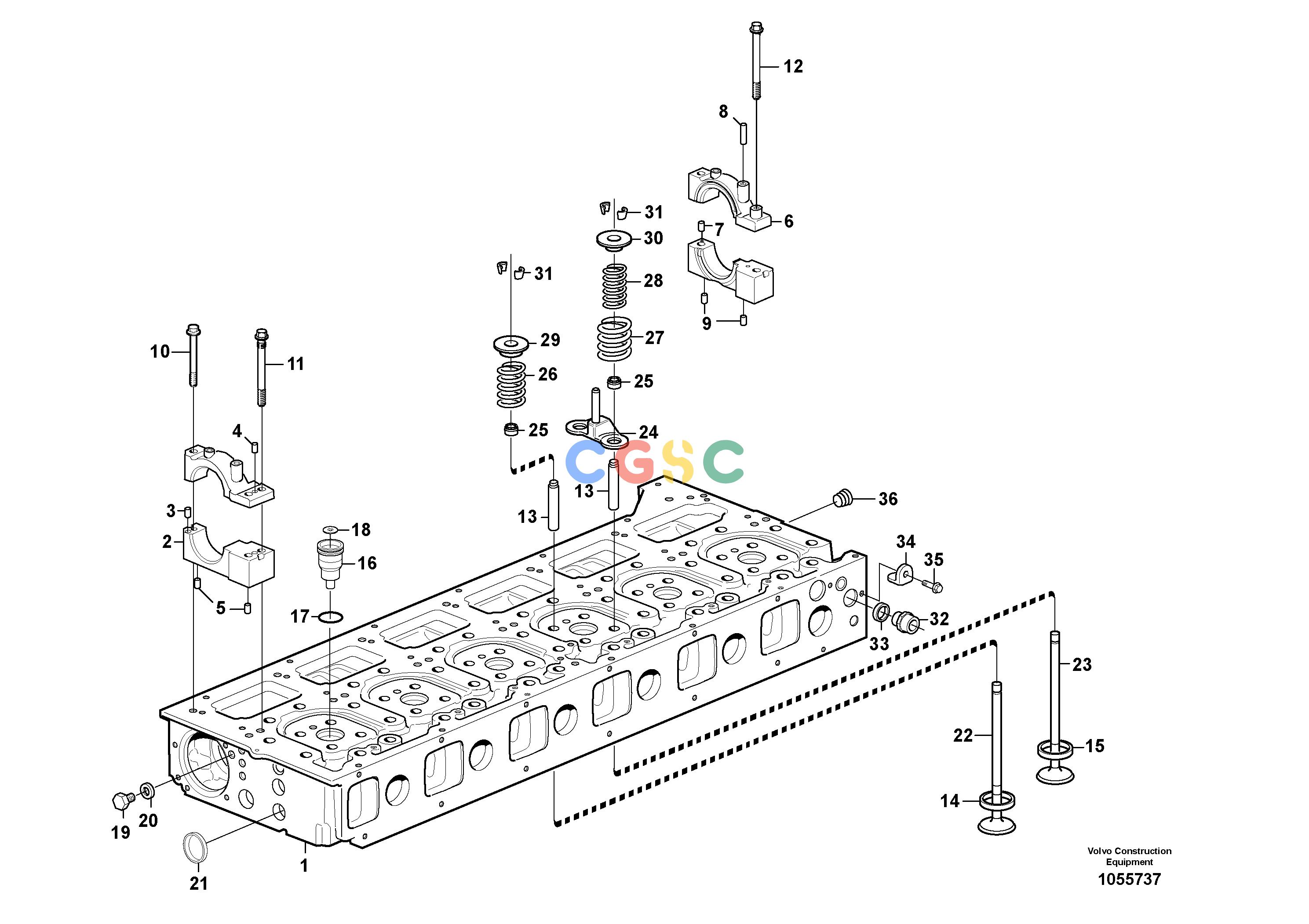 沃尔沃零件查询EC700CHR Cylinder headHIGH REACH DEMOLITION S/N 190001-190020ENG - 76468-ENG 76469 -NoneNoneNoneAutodata Volvo online