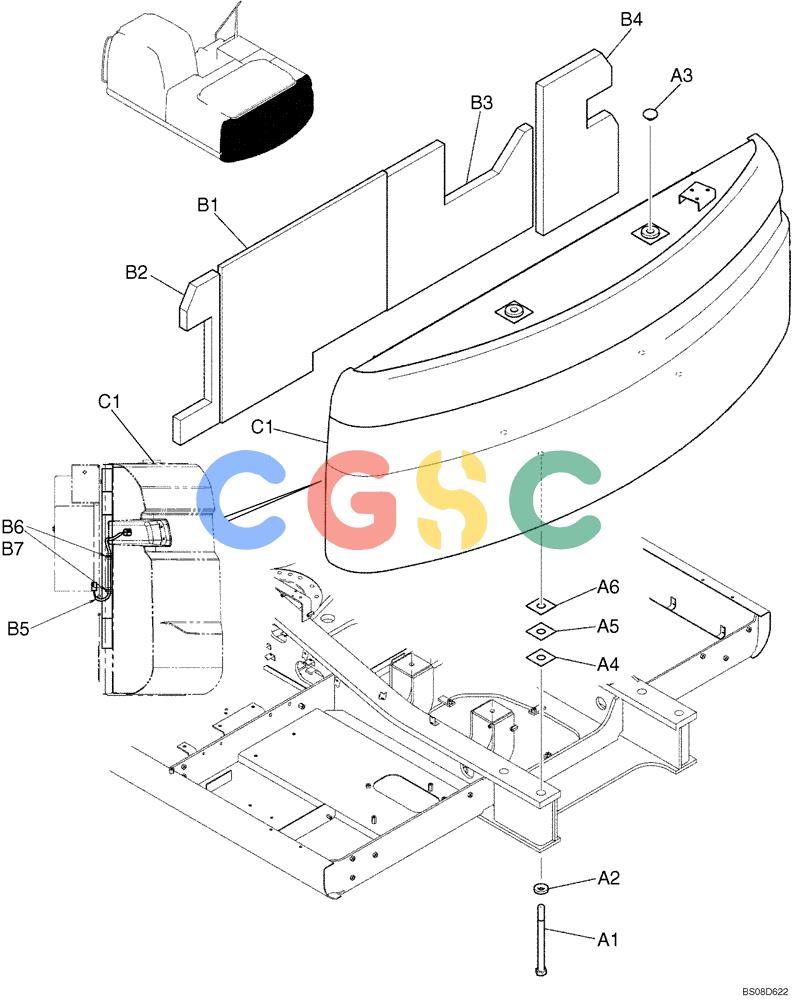 纽荷兰零件查询(E215B) - CRAWLER EXCAVATOR - TIER 3 (NA) - ASN N7DA21001 (1/07-) (1.000[01]) - COUNTERWEIGHT INSTALLATION (YN60C00186F1) New Holland Constructuion