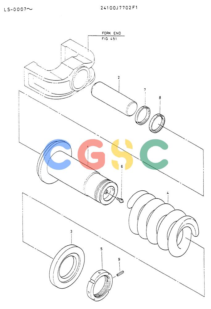 神钢零件查询(K916LC) - EXCAVATOR ASN YS0119 (1/87-12/03) (06-007) - SPRING ASSY, TRACK Kobelco