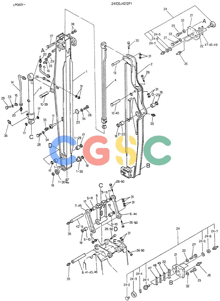 神钢零件查询(K905LC) - EXCAVATOR BTW YP0115 - YP0301 (1/85-12/03) (09-010[01]) - ARM ASSY, TELESCOPIC Kobelco