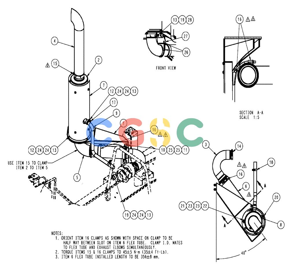 凯斯零件查询(FLX3510) - FLOATER (8/04-8/06) (02-015) - AIR EXHAUST GROUP Case Agriculture