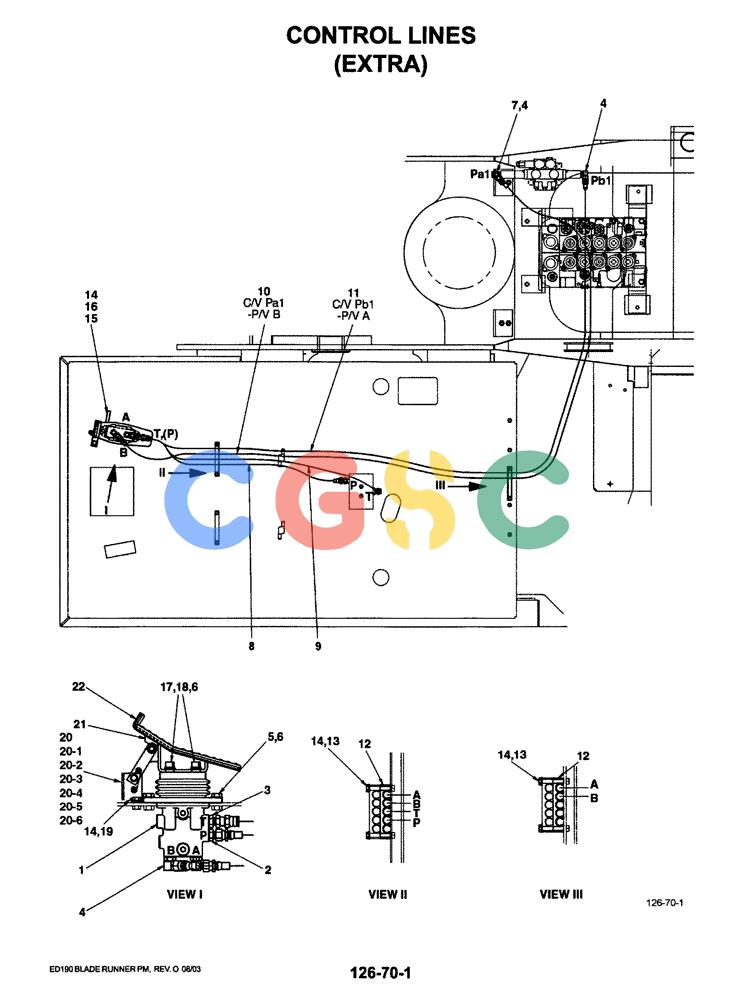 神钢零件查询(ED190LC-6E) - BLADE RUNNER EXCAVATOR/DOZER BTW YL03U0136 - YL03U0292 (1/05-12/06) (01-041) - CONTROL LINES (EXTRA) Kobelco