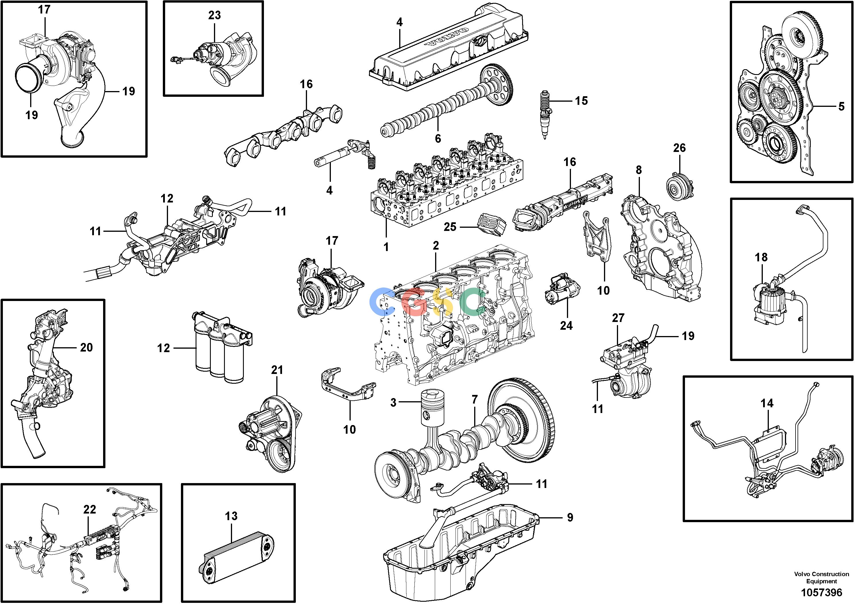 沃尔沃零件查询PL4809D EngineS/N 210001-210026, 280001-8288863, 8290446-8290247VOE8288863NoneAutodata Volvo online