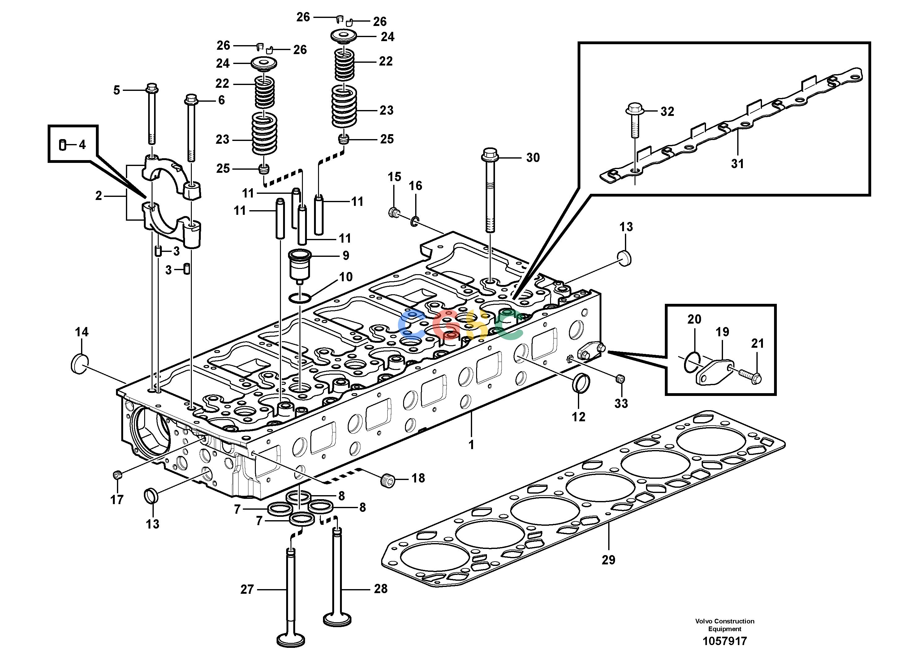 沃尔沃零件查询A25F Cylinder headNone84719-84718, 84720VOE84719NoneAutodata Volvo online