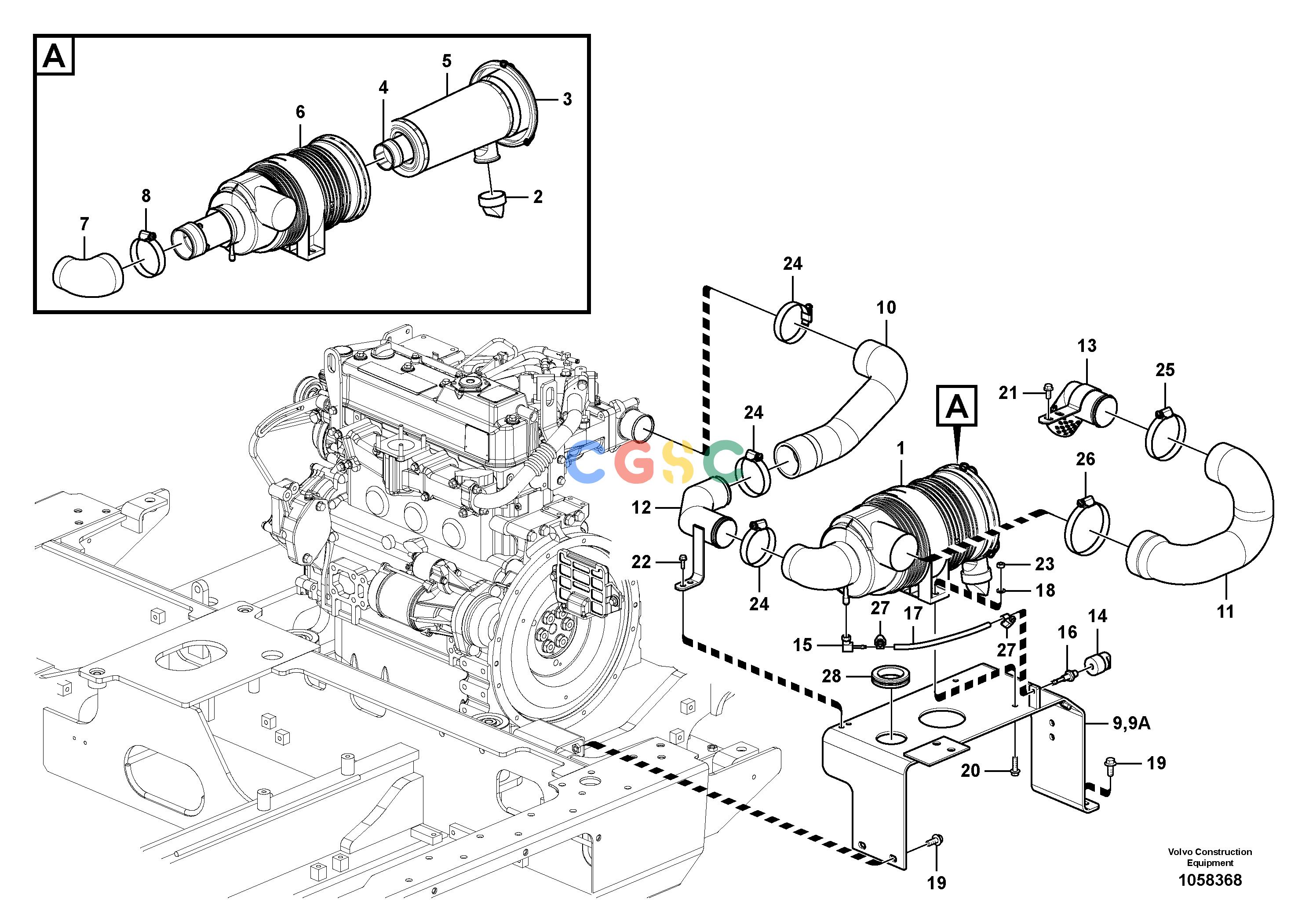 沃尔沃零件查询EW60C Inlet systemS/N 110001-8287418-NoneNoneNoneNoneAutodata Volvo online
