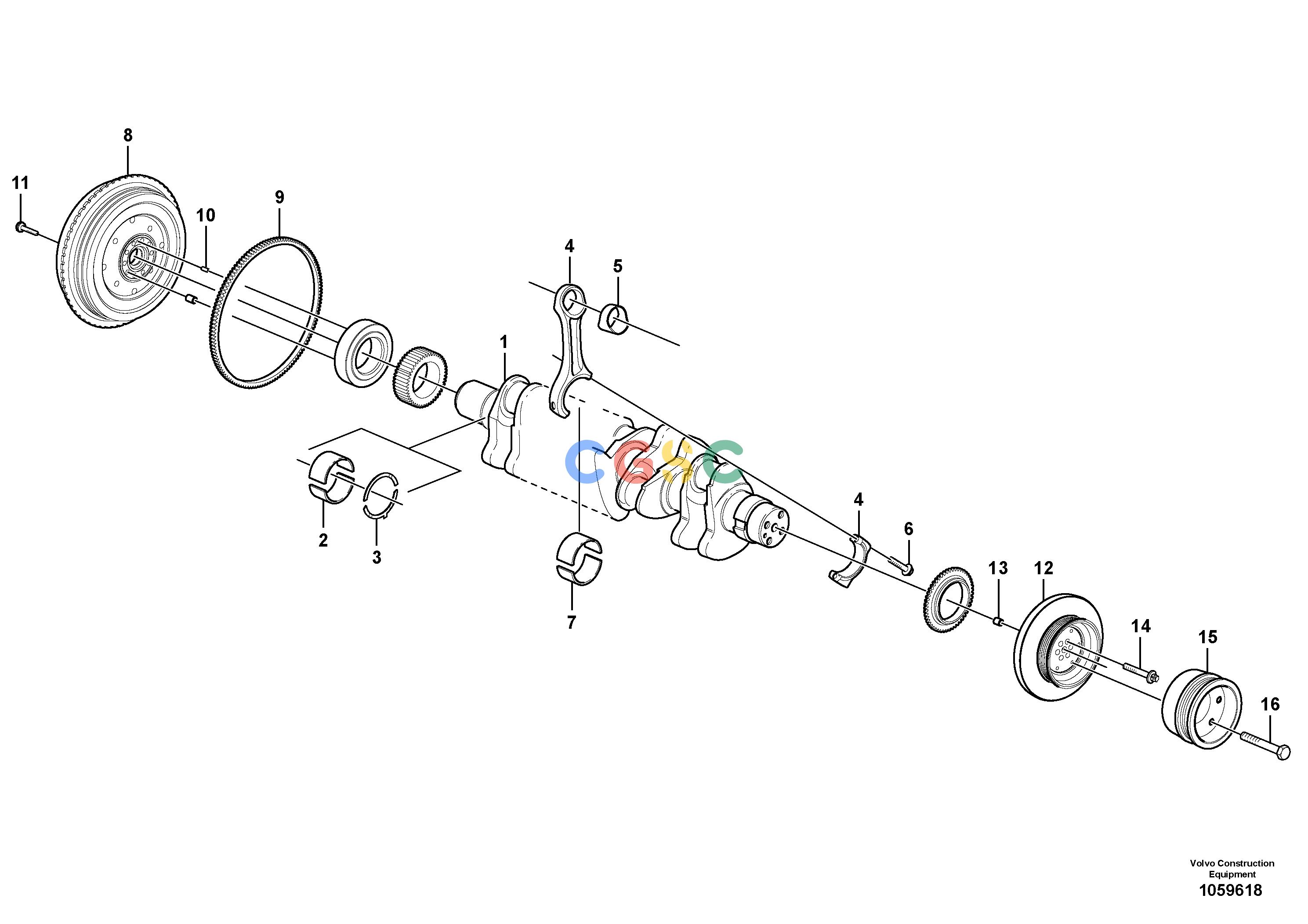 沃尔沃零件查询G900C Crankshaft and related partsG930C/940C/946C/960C S/N 583002 - 586015 NoneNoneNoneAutodata Volvo online
