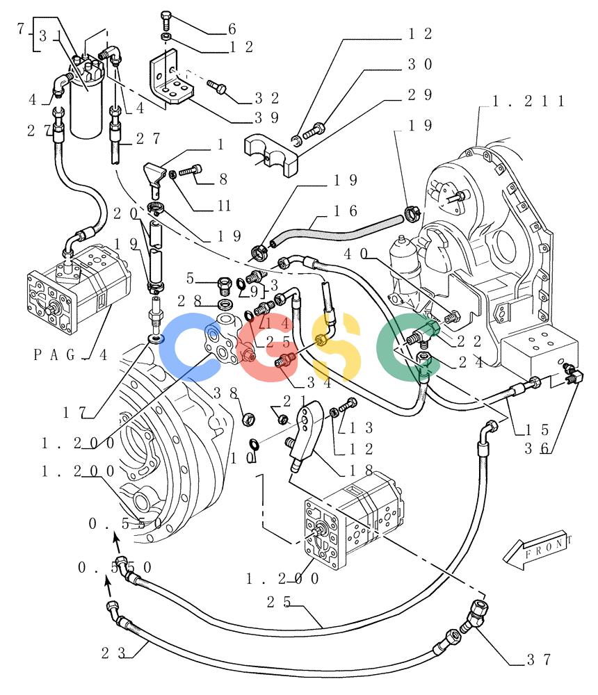 纽荷兰零件查询(DC150.B) - CRAWLER DOZER TIER 2 (3/03-) (1.220[02]) - TRANSMISSION LUBRICATION SYSTEM New Holland Constructuion