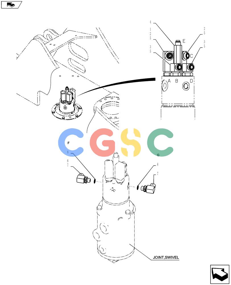 纽荷兰零件查询(E135BSRLC) - CRAWLER EXCAVATOR ASN YH06-08001 (01-024[00]) - HYDRAULIC LINES, SWIVEL New Holland Constructuion