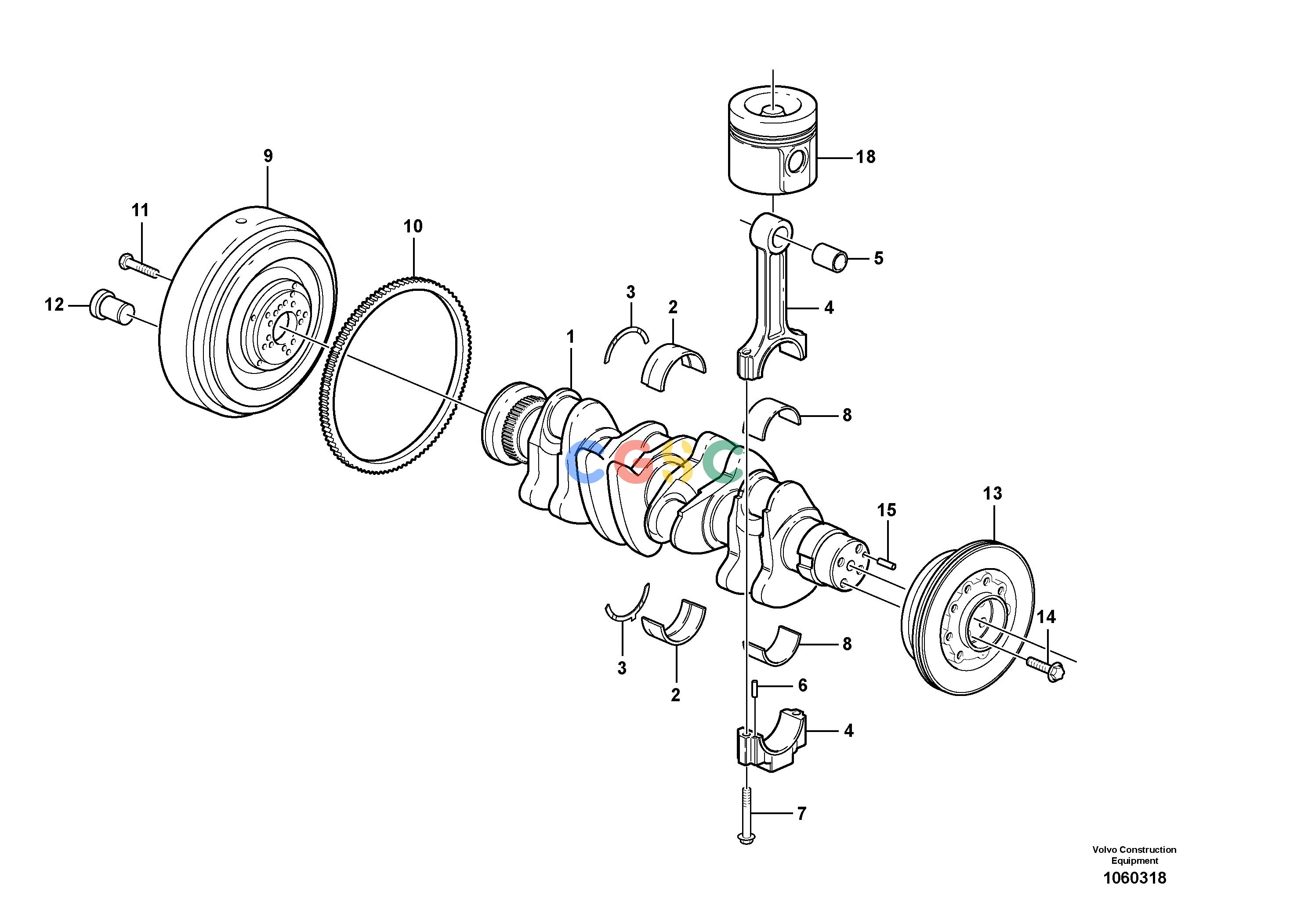 沃尔沃零件查询L45F Crankshaft and related partsNone NoneNoneNoneAutodata Volvo online