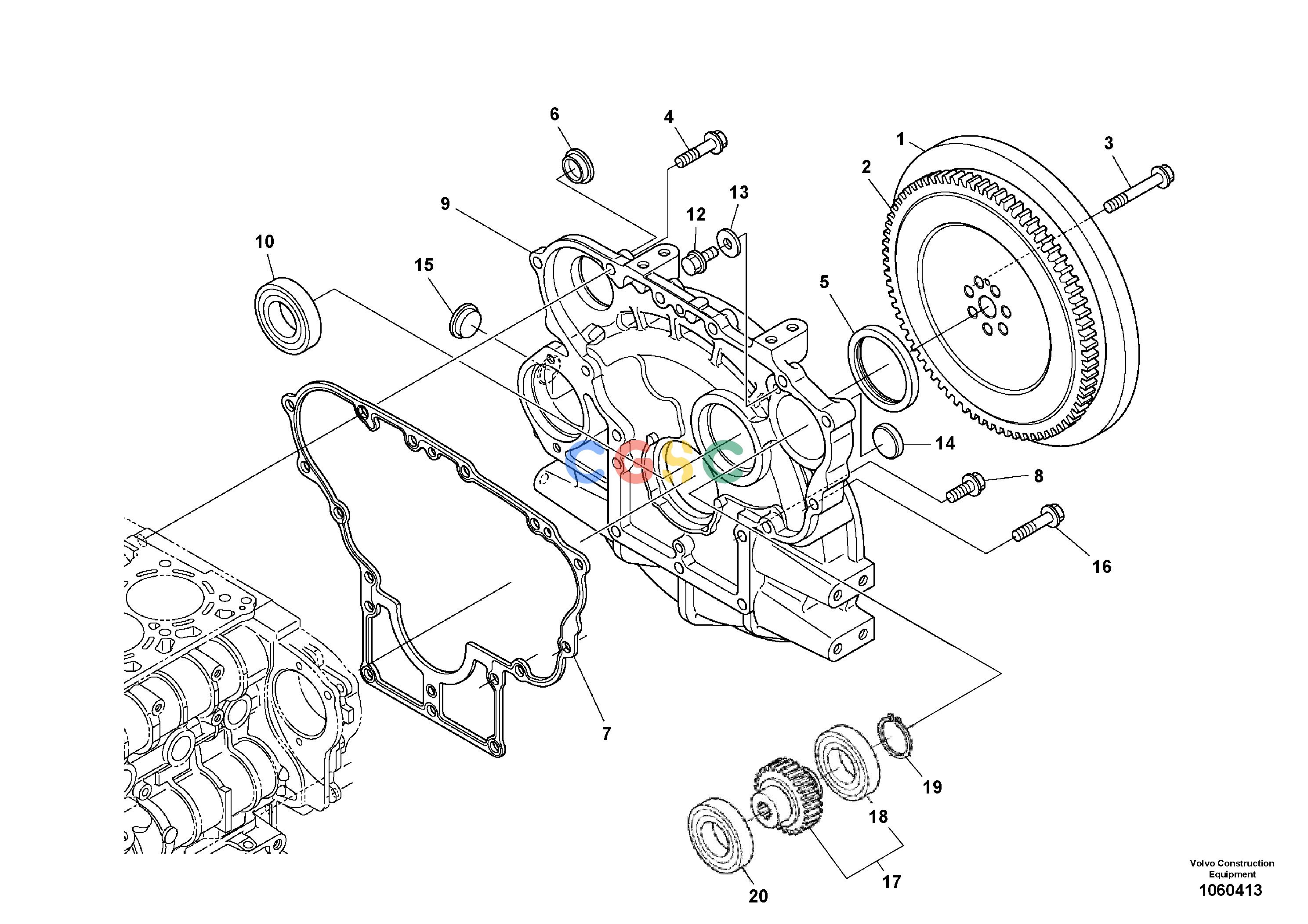 沃尔沃零件查询EC60E FlywheelS/N 310001- NoneNoneNoneAutodata Volvo online