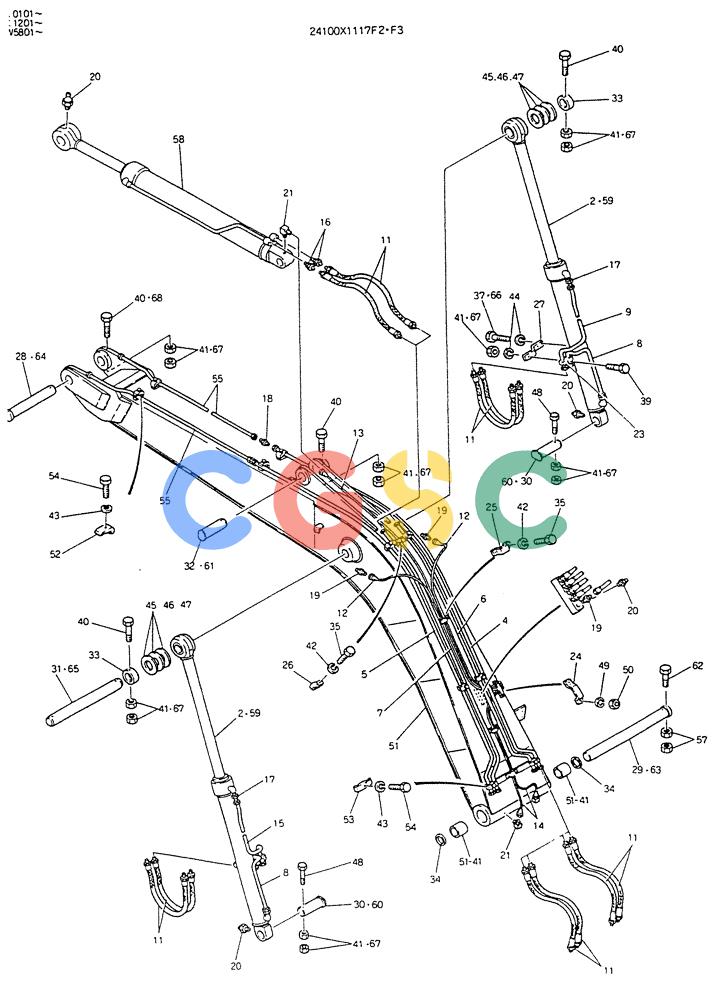 神钢零件查询(K904DL) - EXCAVATOR ASN LX1201 (1/84-12/03) (09-001) - BOOM ASSY, 4.35M Kobelco