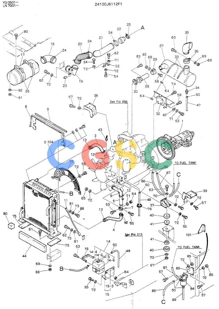 神钢零件查询(K907DLC) - EXCAVATOR ASN YG0501 (1/86-12/03) (05-001) - POWER-PLANT P/N 24100J6112F1 Kobelco