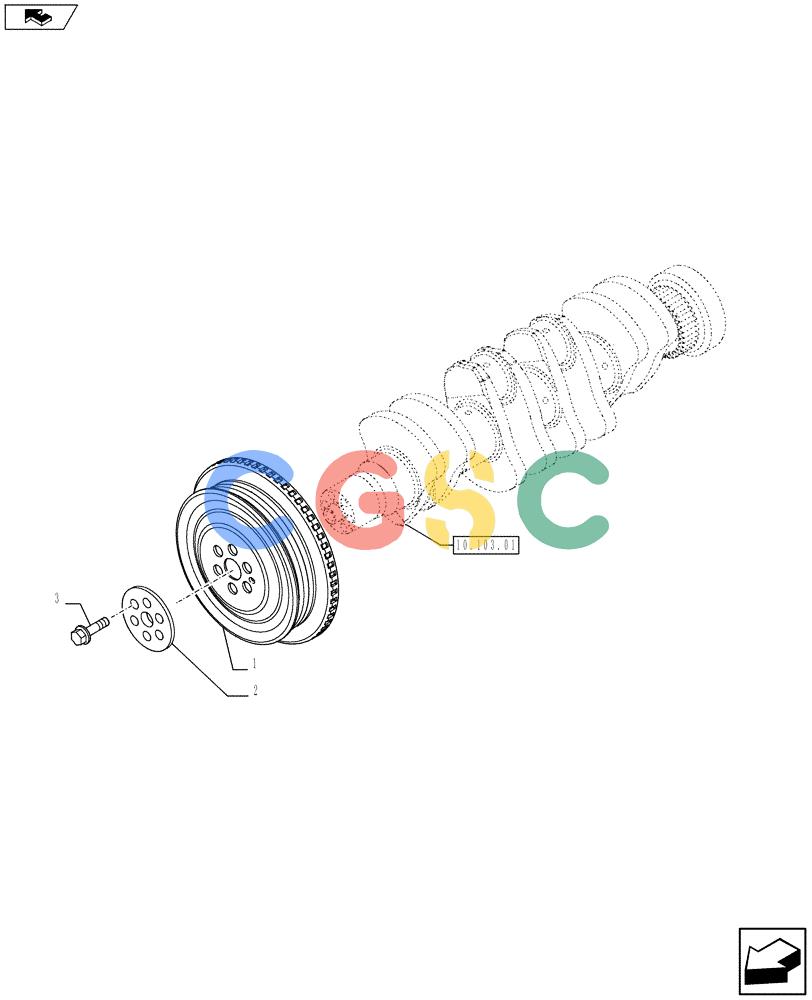 神钢零件查询(F4HFE413H A001) - ENGINE 504388926 - YM02P00013P1 (1/13-) (10.103.04) - PULLEY - CRANKSHAFT (2852532) Kobelco