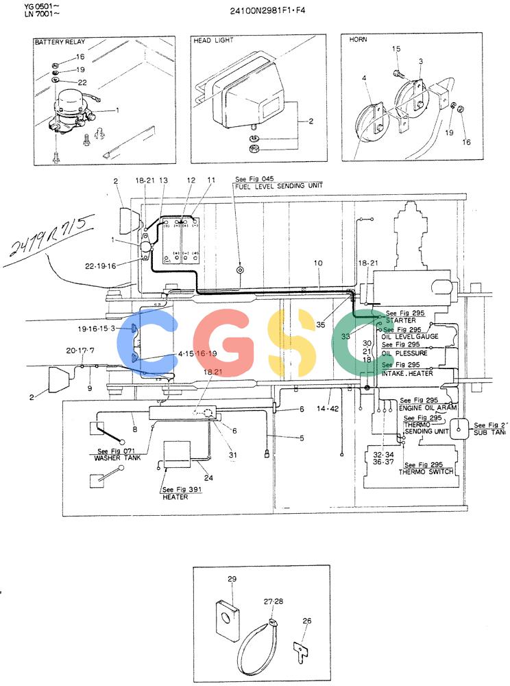 神钢零件查询(K907DLC) - EXCAVATOR ASN YG0501 (1/86-12/03) (05-021) - WIRNG ASSY, ELEC P/N 24100N2981F1-F4 Kobelco