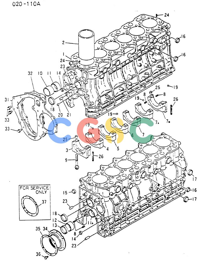神钢零件查询(MD200C) - EXCAVATOR BTW YQU0701 - YQU2000 (1/80-12/06) (17-001) - CYLINDER BLOCK - 020-110A Kobelco