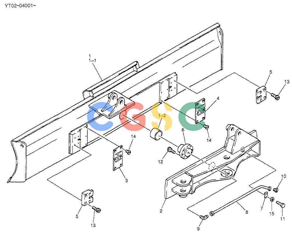 神钢零件查询(DOZER) - ATTACHMENT - SK70SR-1E EXCAVATORS ASN YT02-04001 (1/04-12/04) (02-011) - DOZER ASSY (PTPA DOZER), P/N YT51B00018F1 Kobelco