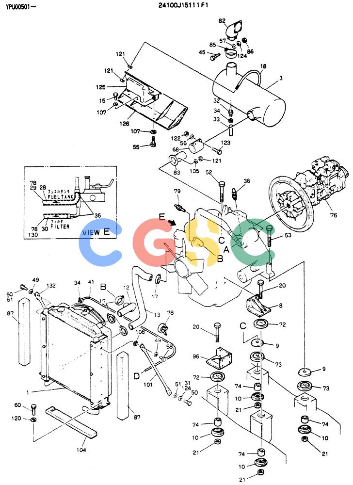 神钢零件查询(MD140C) - EXCAVATOR ASN YPU00501 (1/80-12/06) (05-001[1]) - POWER-PLAN ASSY Kobelco