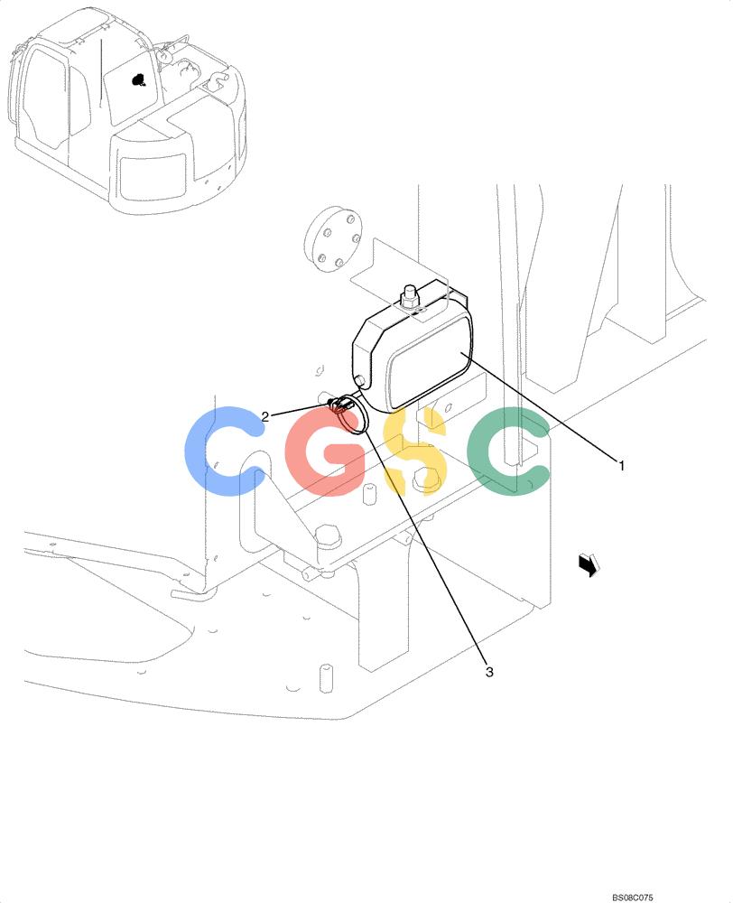 纽荷兰零件查询(E70BSR) - COMPACT CRAWLER EXCAVATOR BTW YT05-15001 - 18000 (NA) (4/08-) (02-69-00[00]) - LIGHT INSTALLATION (FRONT) (YT80E00012F1) New Holland Constructuion