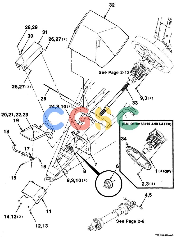 凯斯零件查询(8575) - CASE IH MID-SIZE RECTANGULAR BALER (NORTH AMERICA) (1/95-12/00) (02-006) - DRIVE LINE AND SHIELDS ASSEMBLY, S.N. CFH0163233 AND LATER Case Agriculture