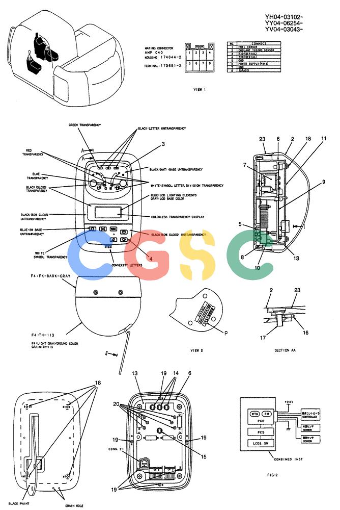 纽荷兰零件查询(E115SR) - CRAWLER EXCAVATOR ASN YV04-03043 (01-052) - GAUGE ASSY, CLUSTER New Holland Constructuion