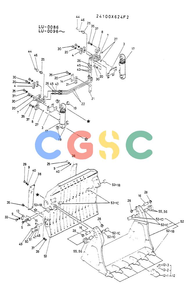 神钢零件查询(K935) - EXCAVATOR SUPPLEMENT ASN LU00154 (1/76-12/03) (08-016) - BUCKET ASSY, ROCK, LOADING, 3.0M³ Kobelco