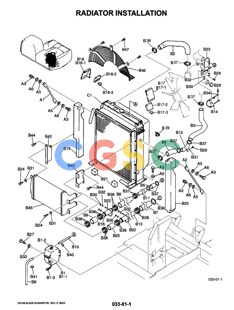 神钢零件查询(ED190LC-6E) - BLADE RUNNER EXCAVATOR/DOZER BTW YL03U0136 - YL03U0292 (1/05-12/06) (01-005) - RADIATOR INSTALLATION Kobelco