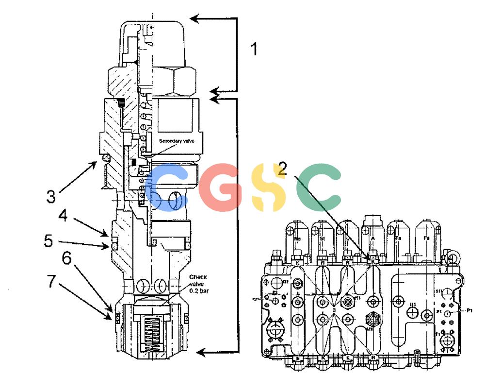 纽荷兰零件查询(EC215) - CRAWLER EXCAVATOR (11/99-) (23.612[001A]) - BOOM REGENERATION CARTRIDGE 73179994 New Holland Constructuion