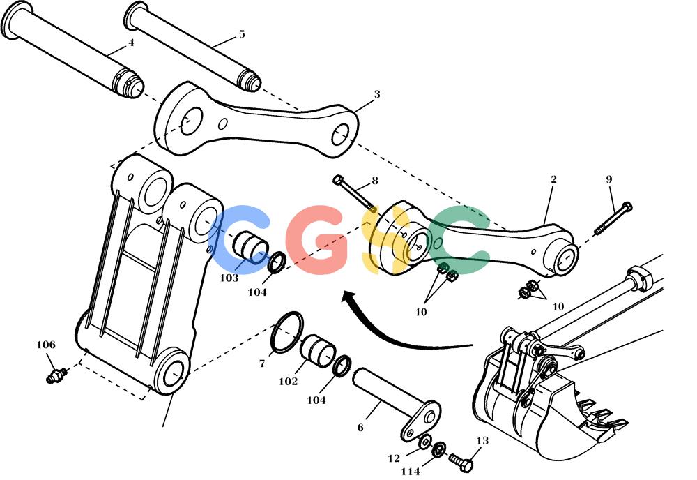 纽荷兰零件查询(EC270) - CRAWLER EXCAVATOR (7/00-) (62.010[001]) - TOGGLE/LINKAGE INSTALL.MATERIAL (S/N 727002-727026) New Holland Constructuion
