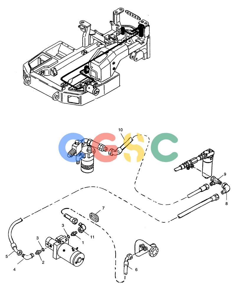 纽荷兰零件查询(AD250) - ARTICULATED DUMP TRUCK (7/01-) (3.413/1[06]) - POWER STEERING - HYDRAULIC SYSTEM New Holland Constructuion