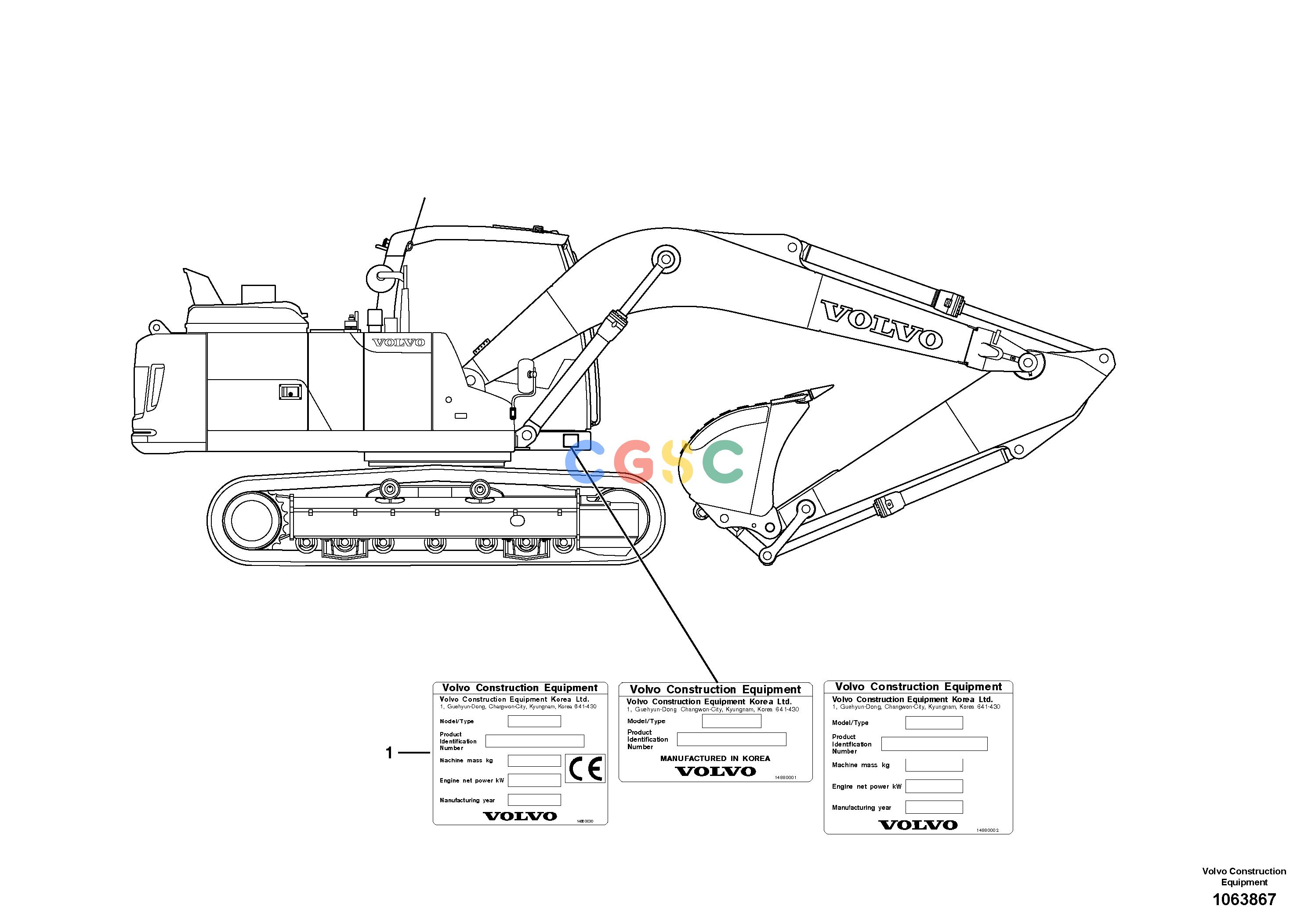 沃尔沃零件查询EC235D Product identification plateS/N 220001-220035 NoneNoneNoneAutodata Volvo online