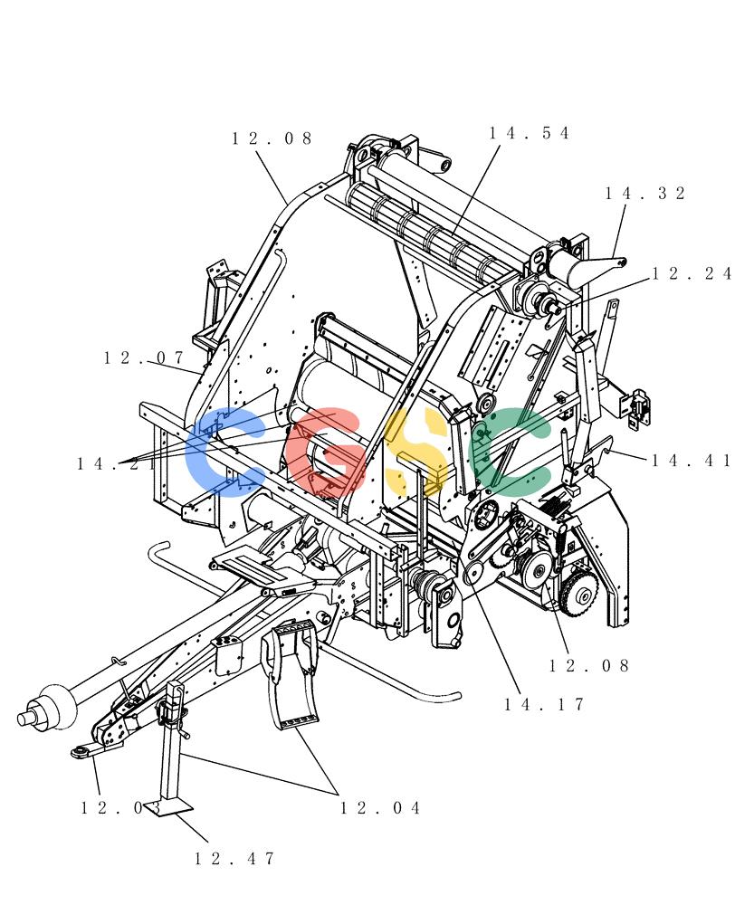 凯斯零件查询(RBX553) - CASE IH ROUND BALER (9/05-12/06) (SECTION 12[RBX553]) - PICTORIAL INDEX, MAIN FRAME Case Agriculture