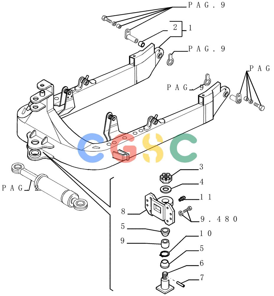 纽荷兰零件查询(D150) - CRAWLER DOZER (1/05-) (9.440[01]) - FRONT IMPLEMENT ALL HYDR.- C-FRAME - 7R - OPTIONAL CODE 784180031 - VERSION (01) New Holland Constructuion