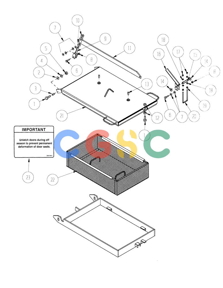 凯斯零件查询(1124) - CONCORD AIR SYSTEM (5/99-12/00) (E33) - COVER, CLAMP & GRILL Case Agriculture