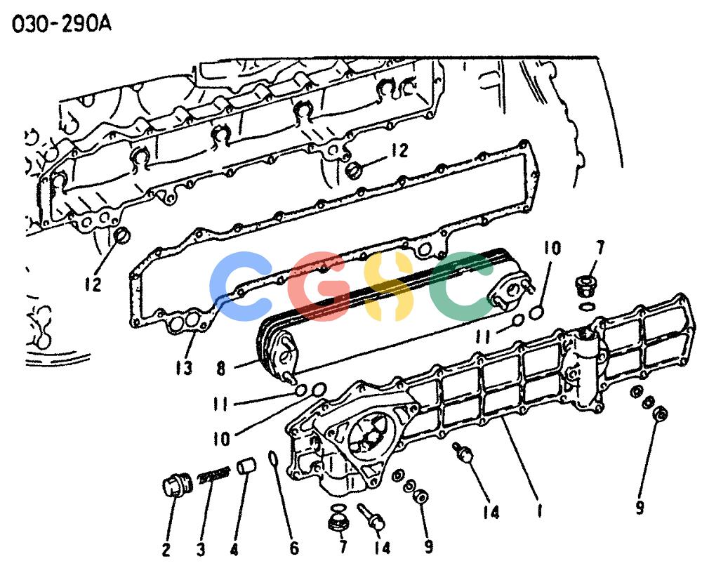 神钢零件查询(6D16-T) - MITSUBISHI DIESEL ENGINE - K909 II & K909LC II EXCAVATORS (1/87-12/06) (01-015) - OIL COOLER Kobelco