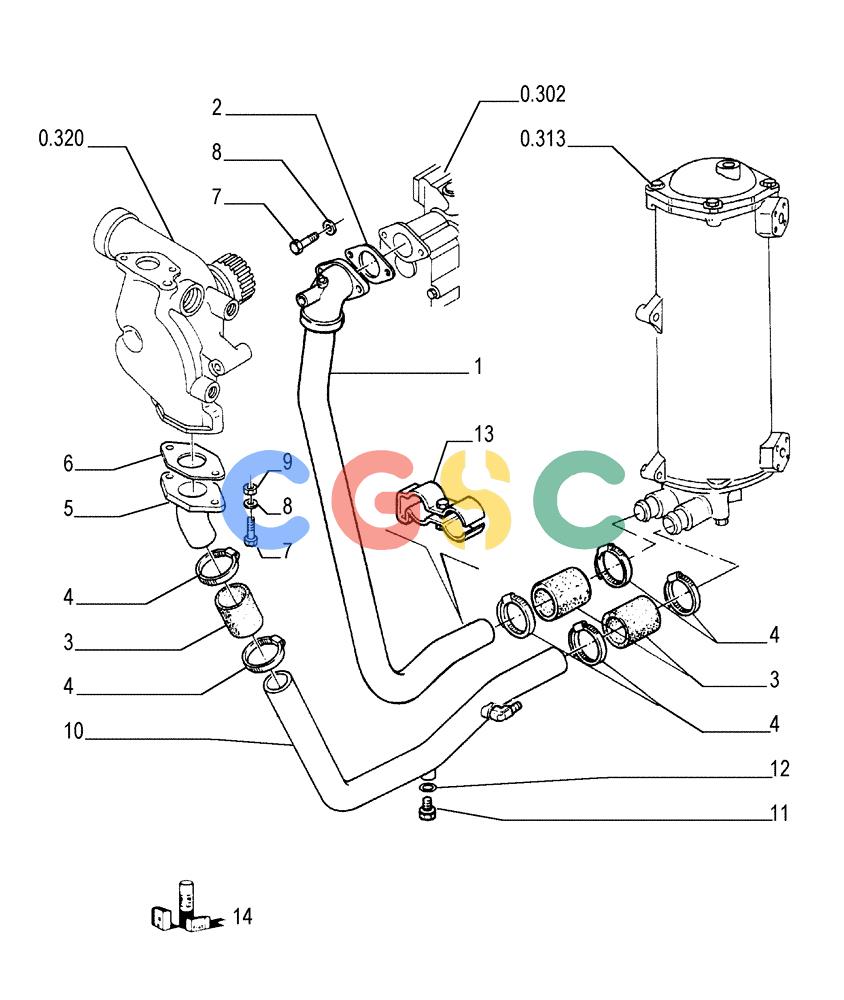 纽荷兰零件查询(FD175) - CRAWLER DOZER (N.A. VERSION)(S/N 061640 & AFTER) (1/93-) (0.323[01]) - PIPING - ENGINE COOLING SYSTEM New Holland Constructuion