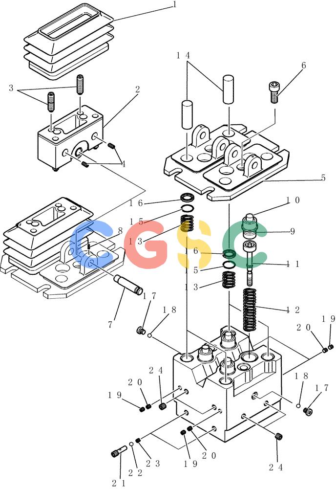 神钢零件查询(200-8) - EXCAVATOR S/N YN11-45001 - (1/06-12/09) (HC820-01-1) - VALVE ASSY, PILOT (PROPELLING) Kobelco