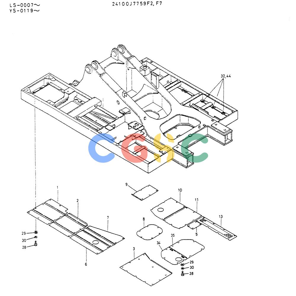神钢零件查询(K916LC) - EXCAVATOR ASN YS0119 (1/87-12/03) (02-026) - COVER ASSY,UNDER(FOR EXTREME HEAT) Kobelco