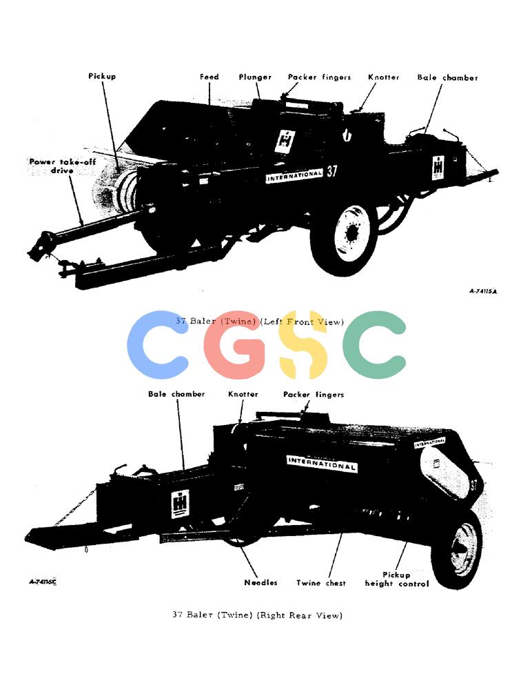凯斯零件查询(37) - INTERNATIONAL HARVESTER RECTANGULAR BALER (1/63-12/88) (B-04) - 37 BALER (TWINE) Case Agriculture