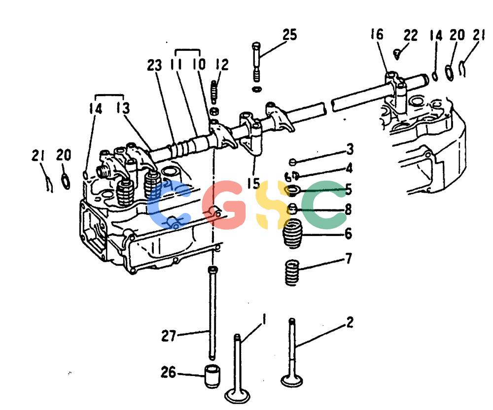 神钢零件查询(MD240C) - EXCAVATOR BTW LLU0301 - LLU0600 (1/80-12/06) (17-013) - VALVE GEAR TRAIN - 020-400A Kobelco