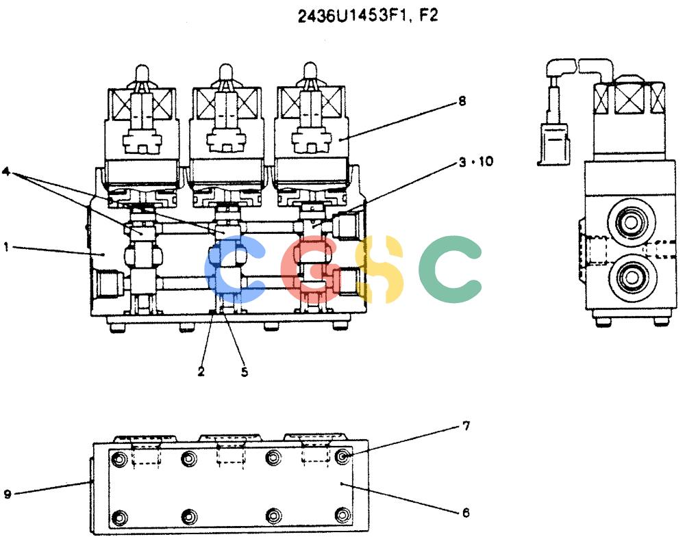 神钢零件查询(MD140C) - EXCAVATOR ASN YPU00501 (1/80-12/06) (12-025) - VALVE ASSY, SOLENOID - 2436U1453F1-F2 Kobelco