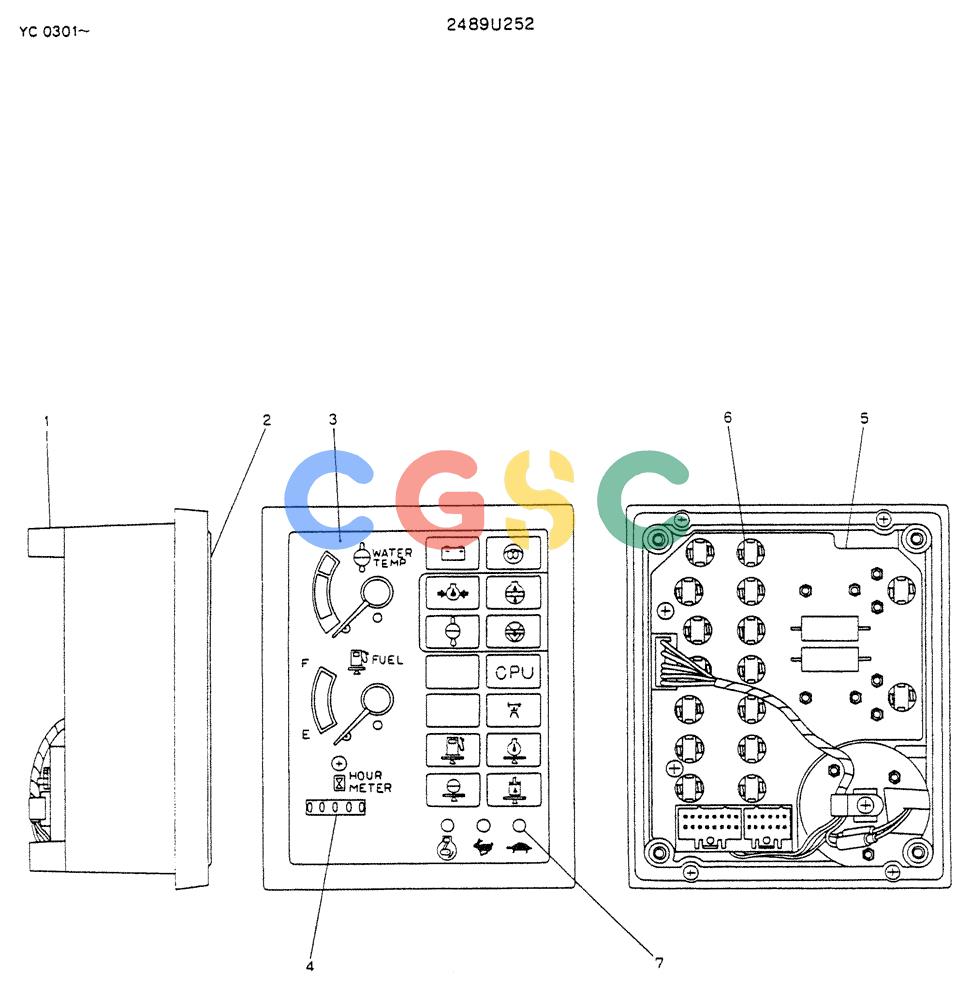 神钢零件查询(K912LC) - MARK II EXCAVATOR ASN YC-0301 (1/88-12/03) (05-017) - GAUGE CLUSTER (2489U252) Kobelco