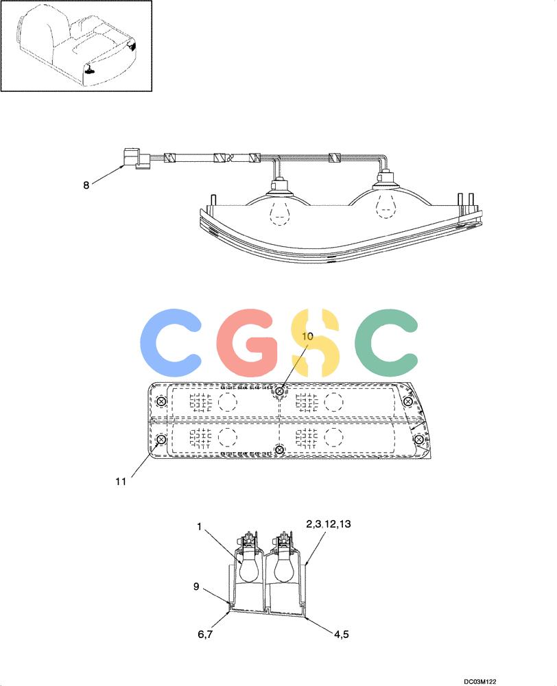 纽荷兰零件查询(EH215) - CRAWLER EXCAVATOR (9/03-) (04 -20[00]) - WARNING LAMP ASSY New Holland Constructuion