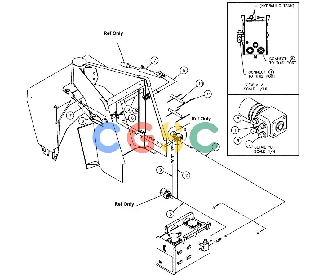 凯斯零件查询(FLX3300B) - FLOATER - 2002 (9/02-10/03) (06-004) - HYDRAULIC HOSE GROUP Case Agriculture