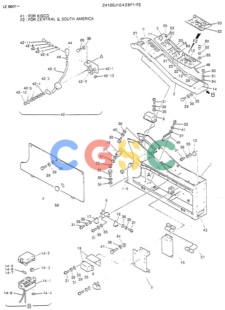 神钢零件查询(K903) - MARK II EXCAVATOR BTW LE6601 - LE7871 (1/88-12/03) (05-011) - PANEL ASSY INST (FOR EXPORT), P/N-24100J10428F1 Kobelco