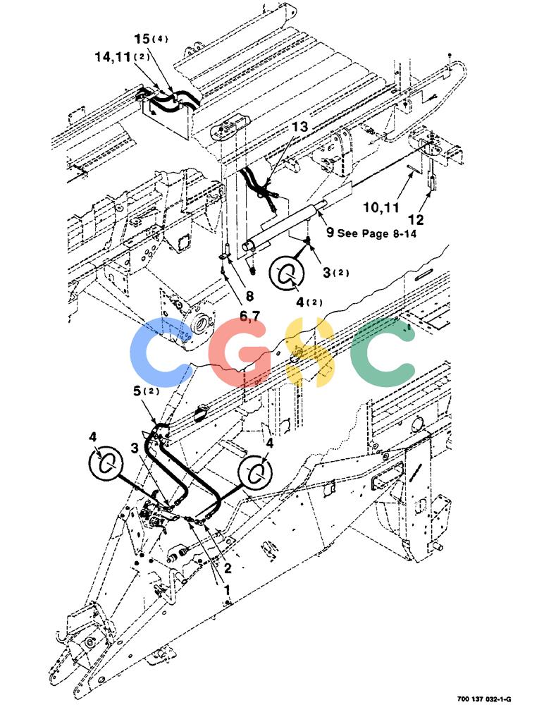 凯斯零件查询(8585) - CASE IH LARGE (3 X 4) RECTANGLER BALER (1/98-12/00) (8-12) - BALE EJECTOR HYDRAULIC ASSEMBLY Case Agriculture