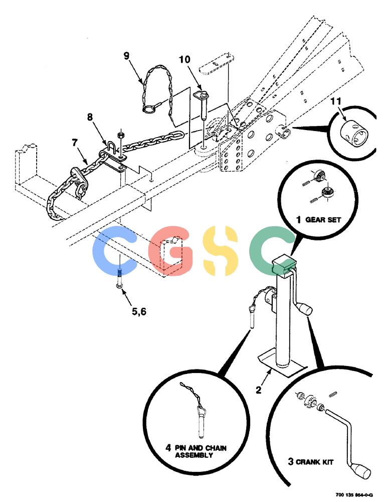 凯斯零件查询(RS551) - CASE IH ROUND BALER (1/99-12/00) (7-02) - SAFETY CHAIN AND JACK ASSEMBLIES Case Agriculture