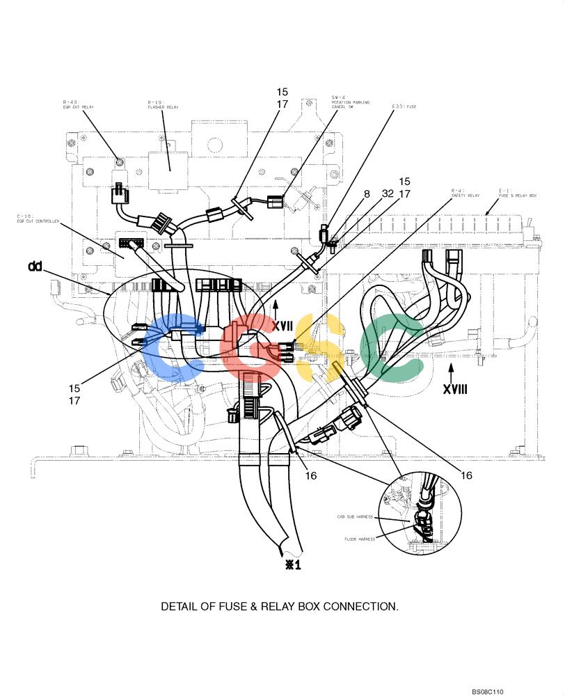 纽荷兰零件查询(E70BSR) - COMPACT CRAWLER EXCAVATOR BTW YT05-15001 - 18000 (NA) (4/08-) (02-73-00[12]) - HARNESS ASSEMBLY, UPPER (YT13E00048F1), PAGE 12 OF 12 New Holland Constructuion