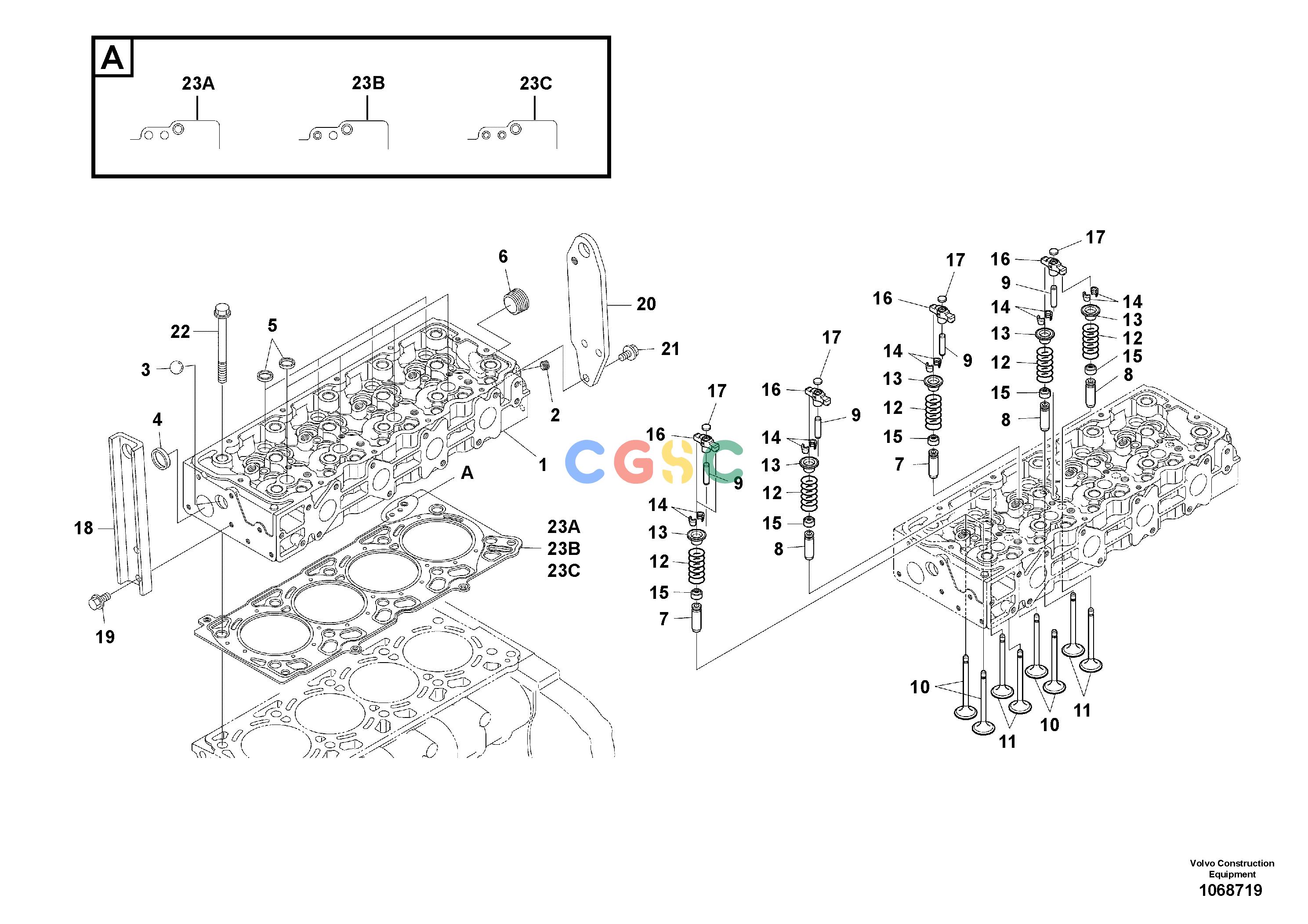 沃尔沃零件查询EC60E Cylinder headS/N 310001- NoneNoneNoneAutodata Volvo online