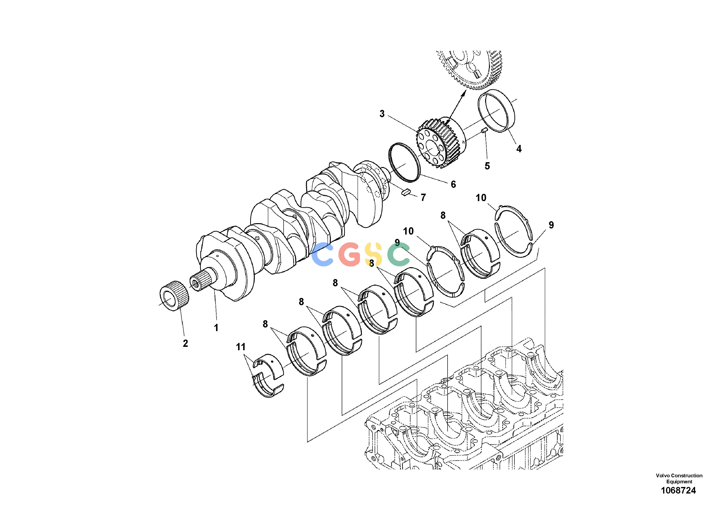 沃尔沃零件查询EC60E CrankshaftS/N 310001- NoneNoneNoneAutodata Volvo online